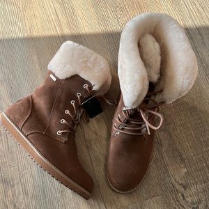 EMU SHORELINE LEATHER BOOTS WOMENS 8 brown